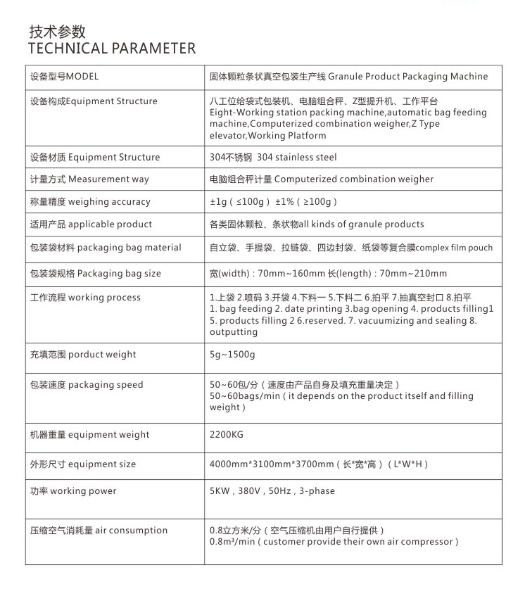 固體顆粒真空包裝機(jī)